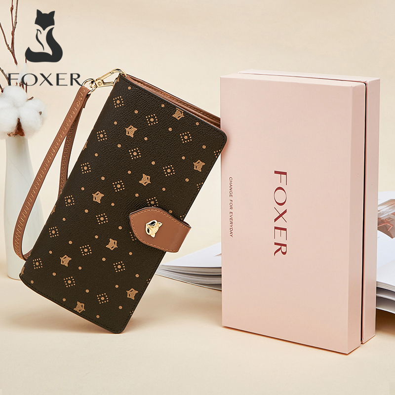 Monogram Keychain Leather - FOXER Damen-Geldbörse, Karten- und Reisepasshülle, stilvolle