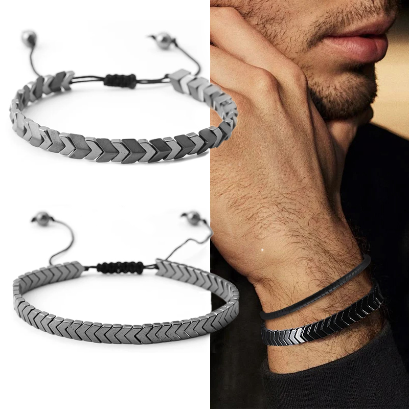 Coordinates Bracelet - Mode Hämatit Armband Energie Fitness Gesundheitswesen